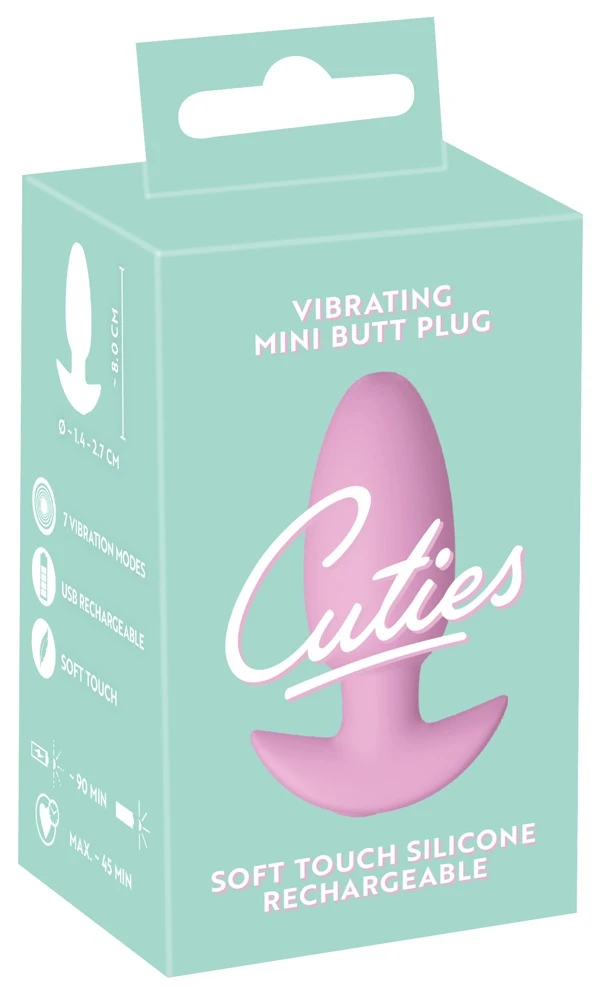 Cuties Vibrating Plug Rose, Analplug mit Vibration Rose von Cuties – kompakter, seidig glatter Plug mit 7 intensiven Vibrationsmodi für prickelndes, freches Analvergnügen