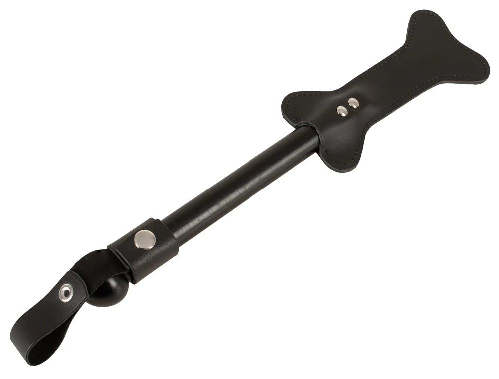 Le Paddel Hundeknochen, Leder Spanking Paddel Knochen-Design mit Holzgriff robust doppellagig vernietet abnehmbare Lederschlaufe BDSM ZADO