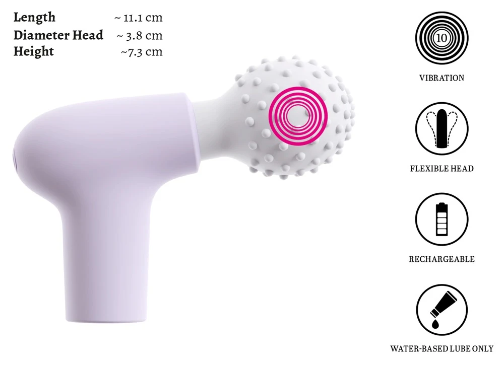 beau coeur Mini Massage Gun, RIONEX Mini Massager von beau cœur kompakter Minivibrator im Massagepistolen-Design mit 10 kraftvollen Vibrationsmodi und weichem Noppenkopf für gezielte Stimulation