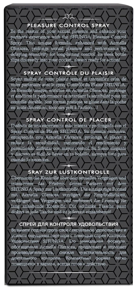 Shunga Male Control Spray 20ml, Penisspray zur Lustkontrolle – sexy für mehr Ausdauer, reduzierte Empfindlichkeit & länger anhaltende intime Momente – Shunga