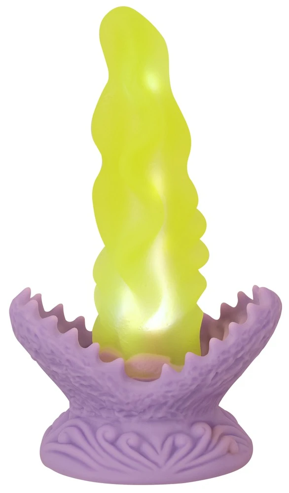 Beasty Cocks Passion Plant LED, Passionate Plant LED Dildo im Fantasy-Look mit starkem Saugfuß, leuchtender Innenbeleuchtung in 10 Modi, strukturierter Oberfläche und sanft zulaufender Spitze