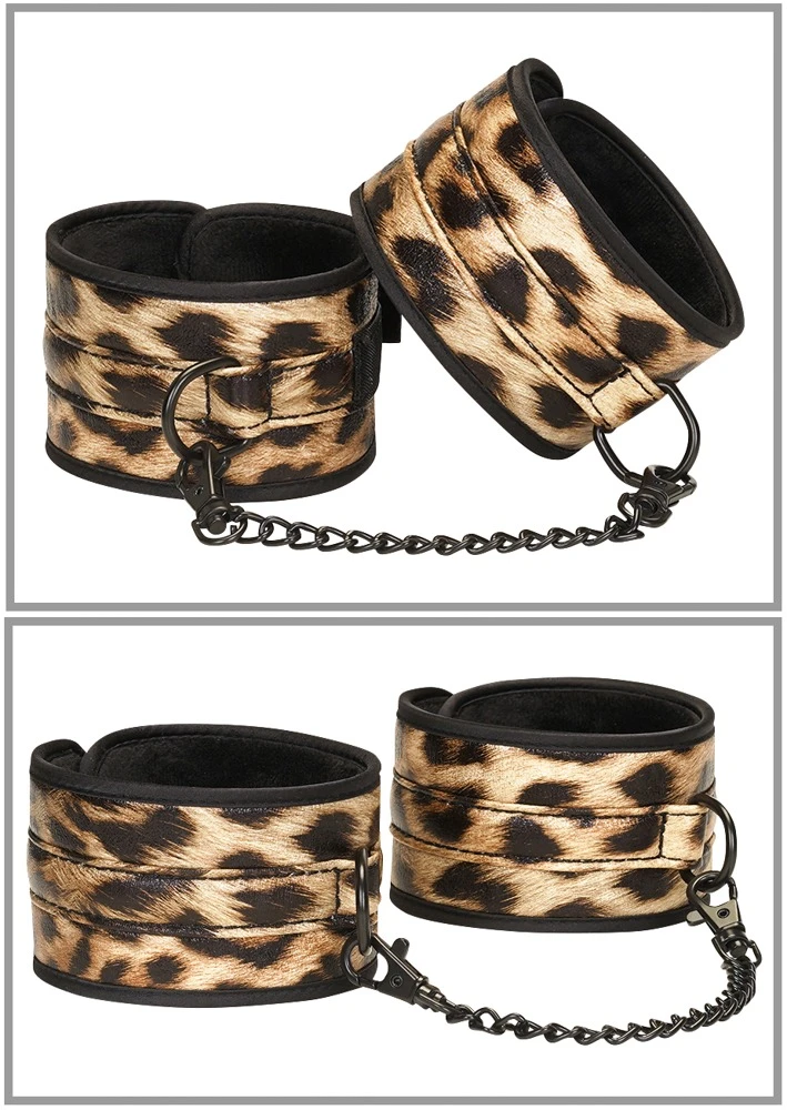 LS Leopard Print, Fesselspiele-Set im Leo-Look: 13 Teile für aufregende BDSM-Abenteuer mit Fesseln, Knebel, Maske und Shibari-Seil!