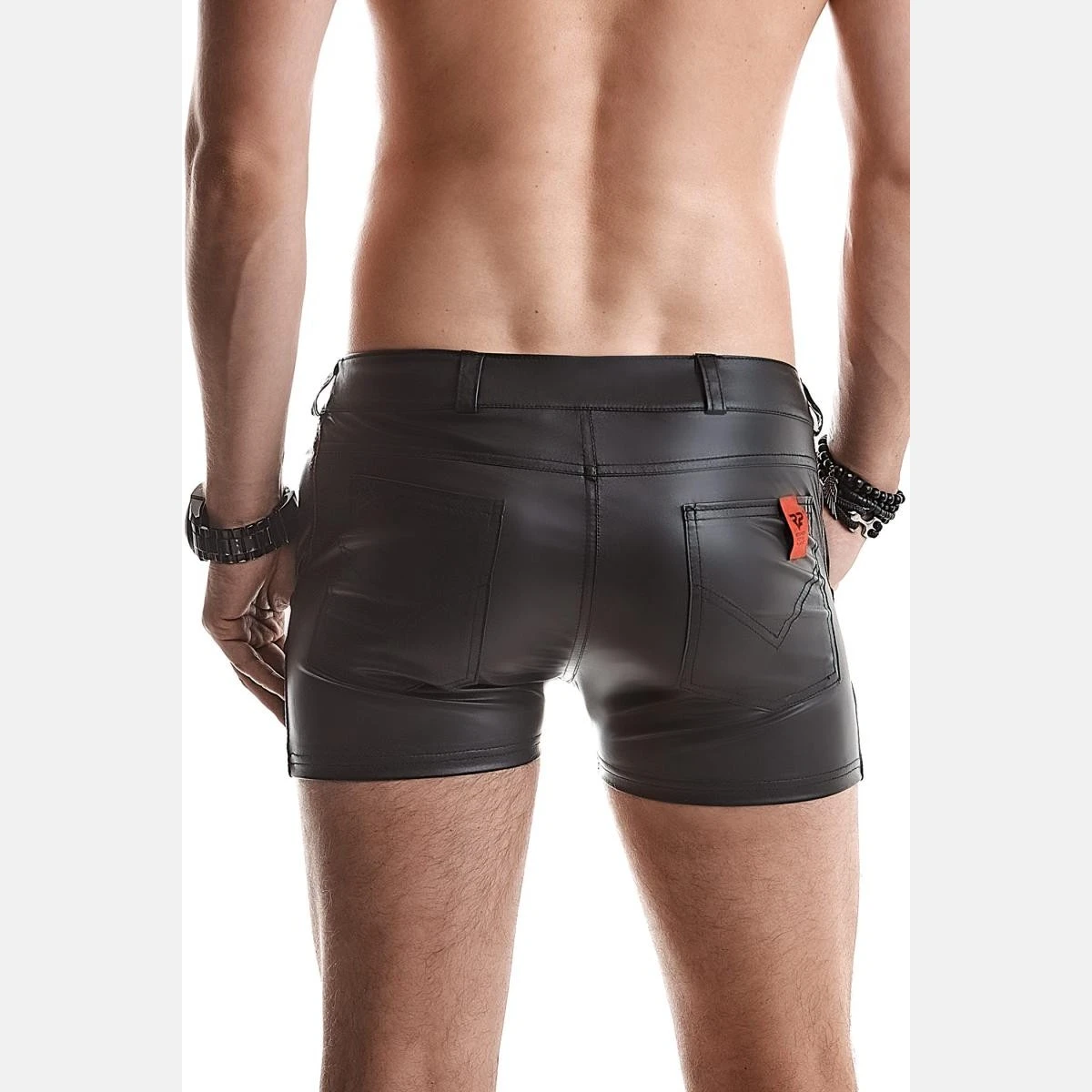 Herren Shorts aus flexiblem Wetlook von Regnes Fetish Planet