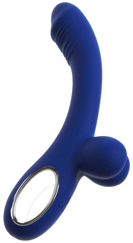 Smile Balls Vibrator w Display, Sweet Smile Balls-Vibrator with a Display – Aufreizender Vibrator mit vibrierenden Hoden, 2 kraftvollen Motoren und doppelter Stimulation