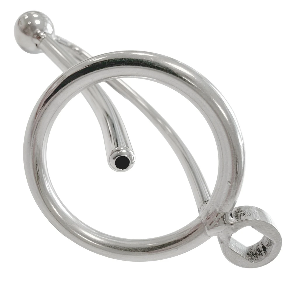 fetish collection Cock Cage Di, Peniskäfig mit hohlem Dilator von fetish collection – Edelstahl-Keuschheitskäfig mit Hodenring, Schloss und 3 Schlüsseln für Kenner