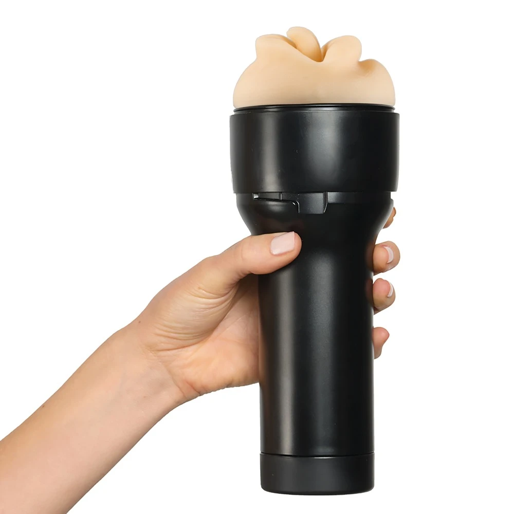 Feel Leigh Raven Mouth, Kiiroo Feel Leigh Raven Mouth Masturbator mit realistischer Mundform, Superskin-Innenleben & intensiver Stimulation