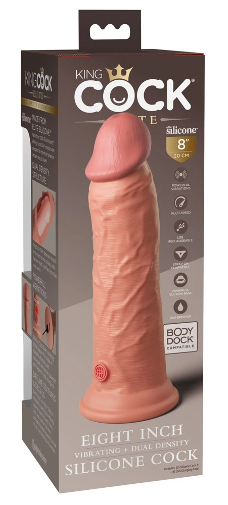 KCE 8 Zolle DD Vibrating Cock, Besser als echt: Weiche Haut, harter Kern und kraftvolle Vibration!