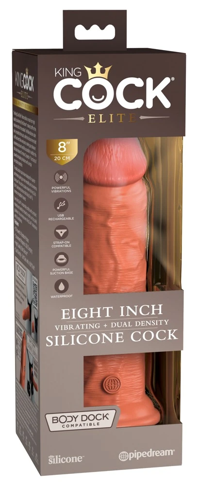KCE 8 Zolle DD Vibrating Cock, Besser als echt: Weiche Haut, harter Kern und kraftvolle Vibration!