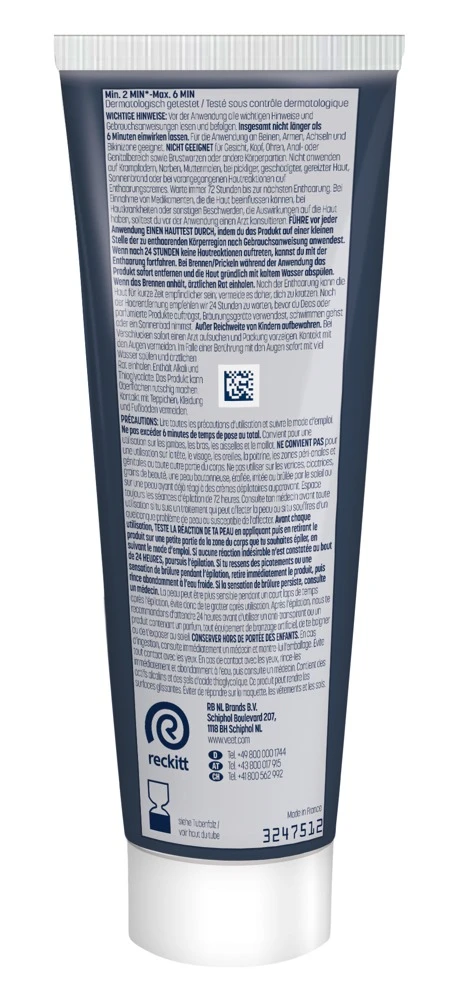 Veet EXPERT Enthaarungscreme für Beine und Arme entfernt selbst kräftige Haare ab 2 Minuten, mit Shea Butter für bis zu 48 h glatte und gepflegte Haut 100ml