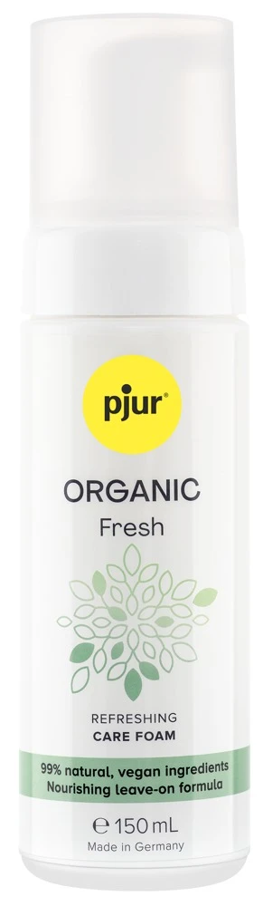 pjur ORGANIC Fresh Intim-Reinigungsschaum – sanfte Pflege mit natürlichen, veganen Inhaltsstoffen für frische Haut unterwegs
