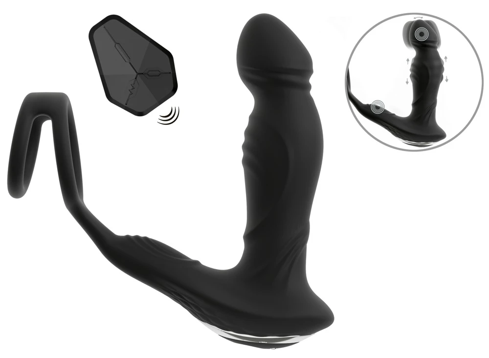 RC Vibrating Prostate Plug Nod, Doppelte Stimulation: Vibration, Ringe & Nodding für heiße Anal-Momente