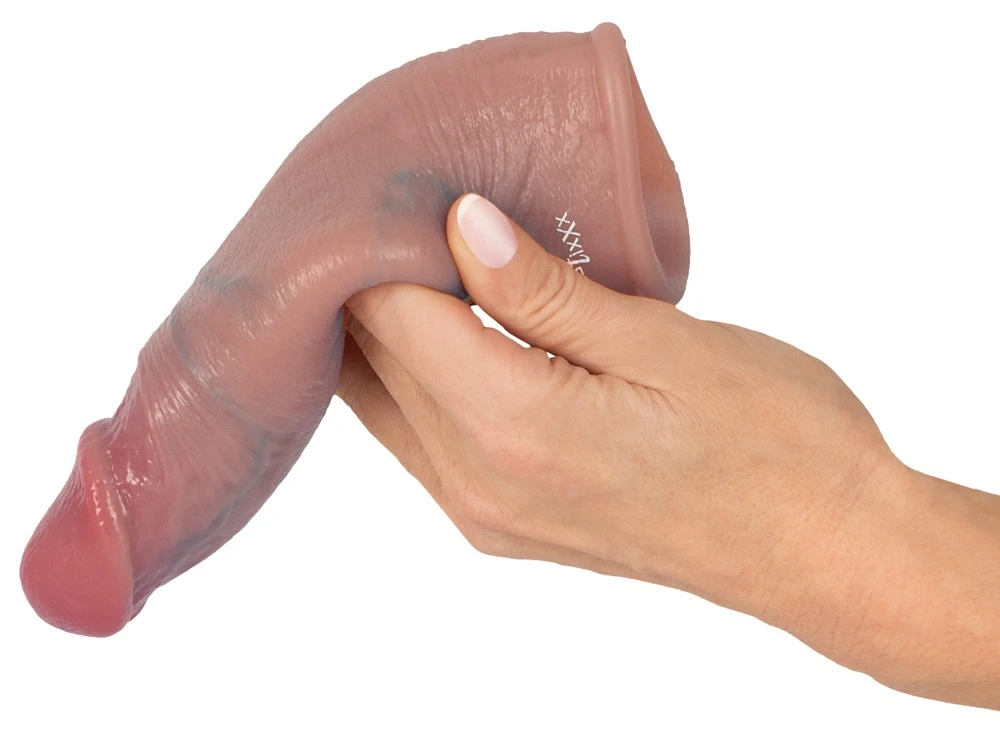 Realistixxx Extension Sleeve, Penishülle mit Hodenring aus Silikon – Realistische Verlängerung um 6,5 cm, mehr Umfang, elastische Passform und sicherer Halt für intensivere Momente