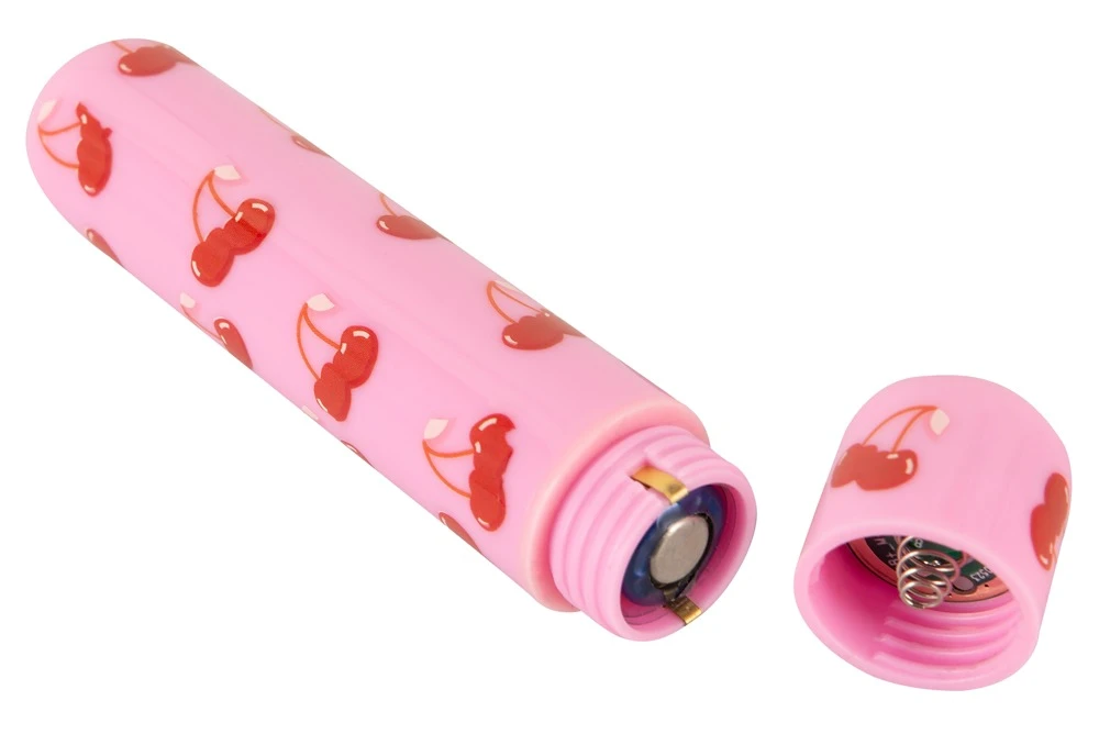 beau coeur Cherry Mini Vibrato, Verspielter Mini Vibrator CHERRY von beau cœur im poppigen Kirsch Design mit 10 Vibrationsmodi stylisch diskret handlich leise