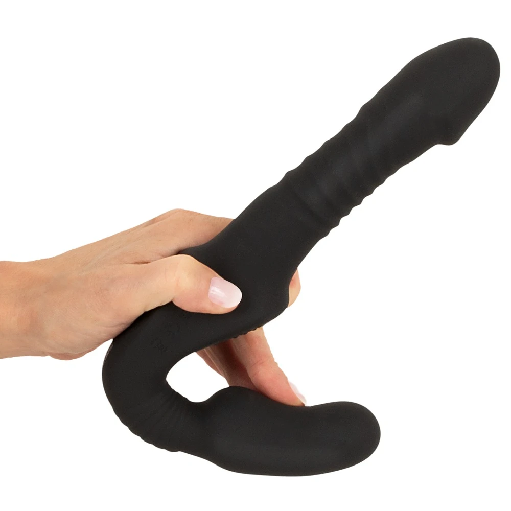 Thrusting RC Strapless Strap-O, You2Toys Strapless Strap-on Doppelvibrator mit automatischer Stoßfunktion, Fernbedienung und intensiver Stimulation für beide ohne Gurt