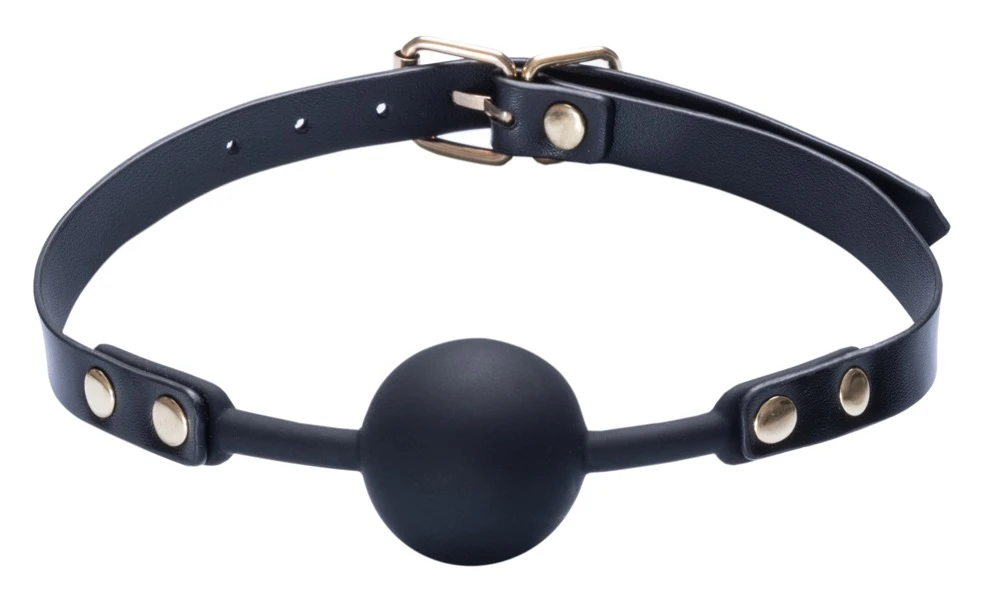6-teiliges Bondage-Set von Bad Kitty aus schwarzem Lederimitat mit goldfarbenen Accessoires und roten Akzenten für stilvolle Fesselspiele