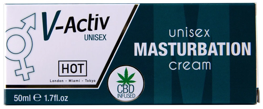 V-Activ Masturbationcreme CBD50, Steigere Dein Lustempfinden beim Masturbieren mit der pflegenden V-Activ Unisex Cream von HOT - stimulierend durch hochwertiges CBD