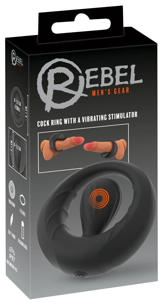 Rebel Cock Ring w Vibrating St, Penisring mit Vibro-Stimulator – Sexy 10 Vibrationsmodi, tiefe Vibes, fester Halt & vielseitige Tragevarianten – Rebel