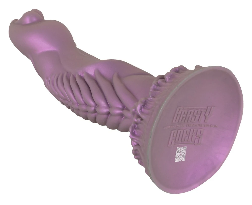 Beasty Cocks Alien Phallus, Alien Phallus Dildo von Beasty Cocks: Fantasievoller Penislook, Metallic-Optik, starker Saugfuß, strukturierte Lust