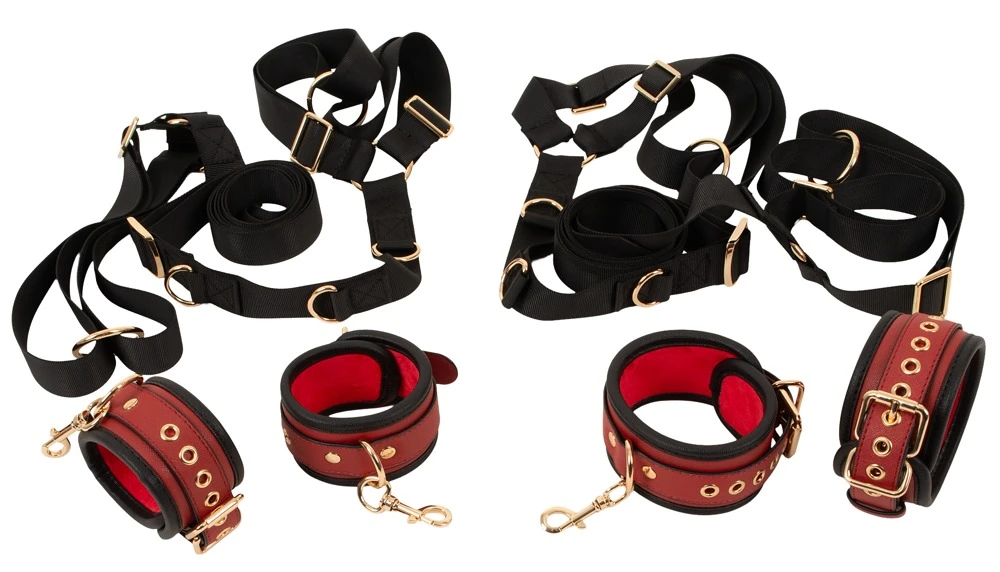 Bad Kitty Bed/Door-Restraint, Erotisches Fessel-Set Deluxe 5-teilig mit 4-Punkt-Fixierung edle Optik Bett oder Tür Bondage Spiel Komfort & Kontrolle neu definiert