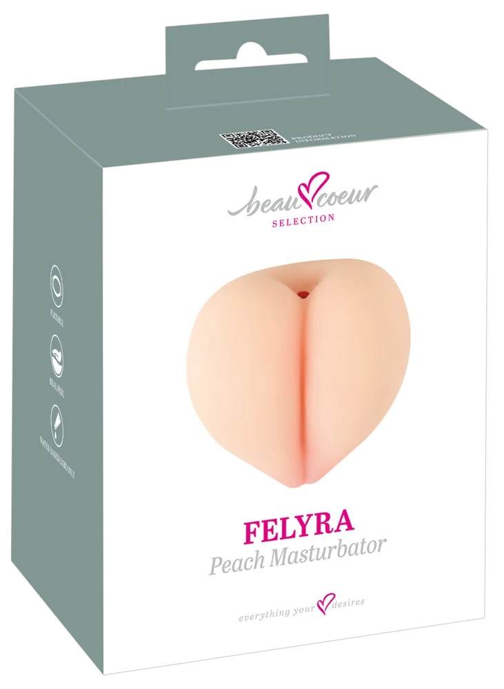 beau coeur Felyra Peach Mastur, FELYRA Peach Masturbator im Pfirsich-Po-Design – sexy, hautähnlich, weich & dehnbar mit intensiven Reizstrukturen – beau cœur