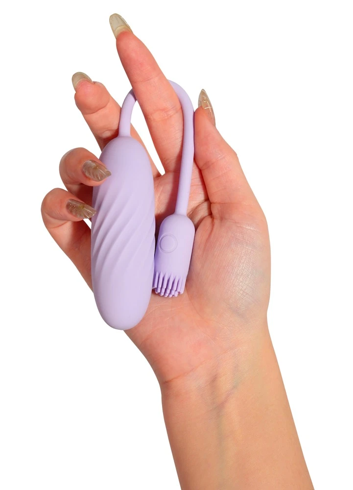 Svakom Plume Pastel Lilac, SVAKOM Vibro-Ei mit Bürstchen-Appsteuerung für prickelndes Solo-Spiel & sinnliche Paarmome