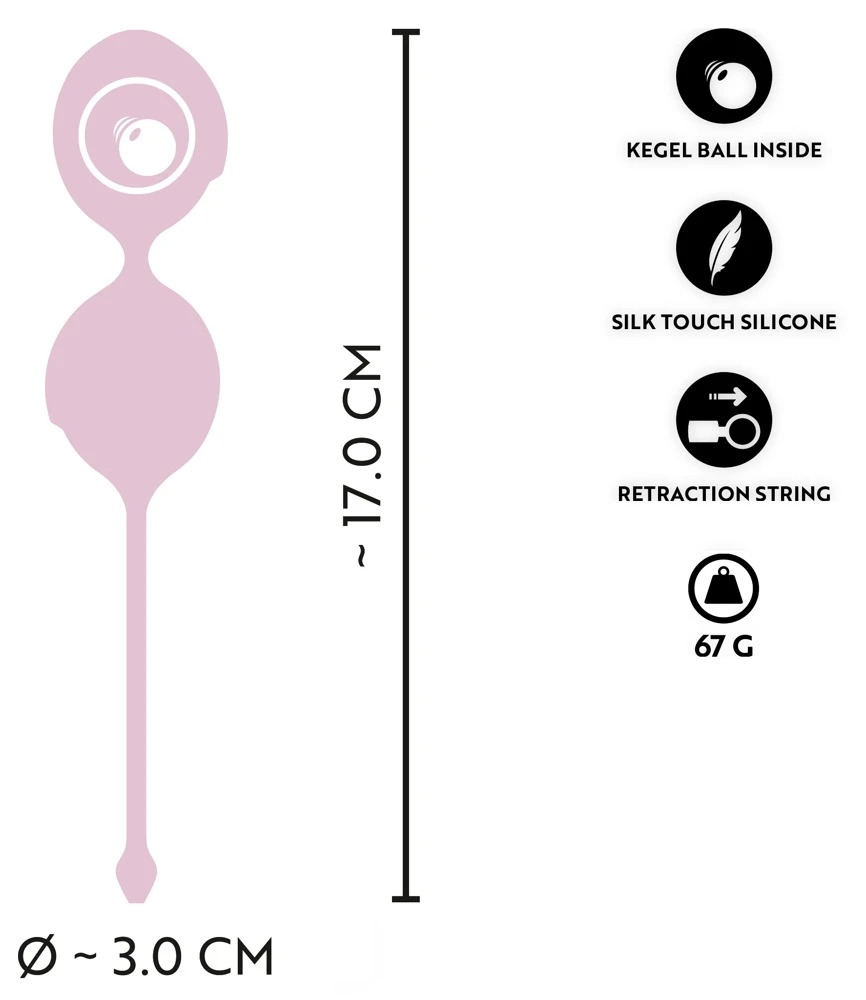 Cuties Love Balls Rose, Double Love Ball Liebeskugel-Duo für Beckenboden-Training mit schwingenden Innenkugeln diskret & laufleise für Einsteigerinnen Cuties