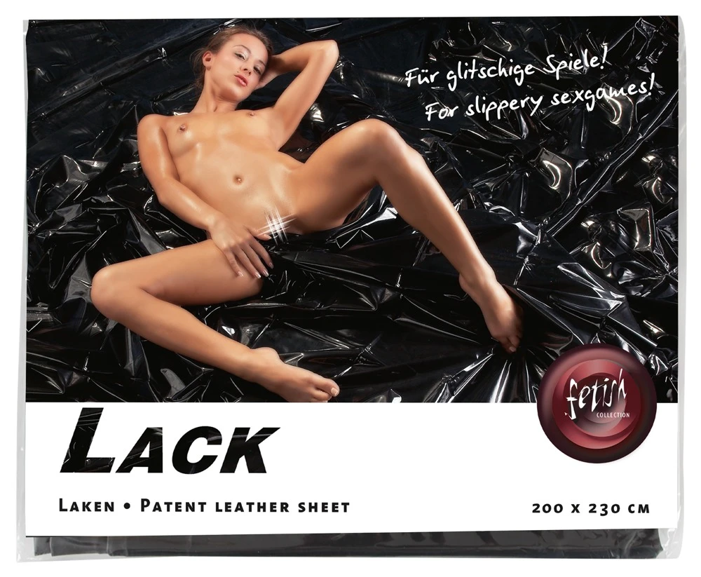Lack-Laken schwarz in toller Glanzoptik. Abwischbar 200 x 230 cm groß.