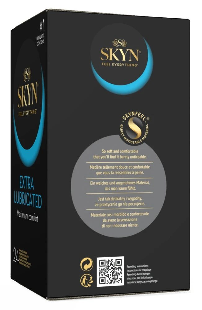 SKYN Extra Lubricated 24er, Latexfreie transparente Kondome von SKYN – extra dünn, seidig weich & intensiv gleitfähig für gefühlsechte Momente