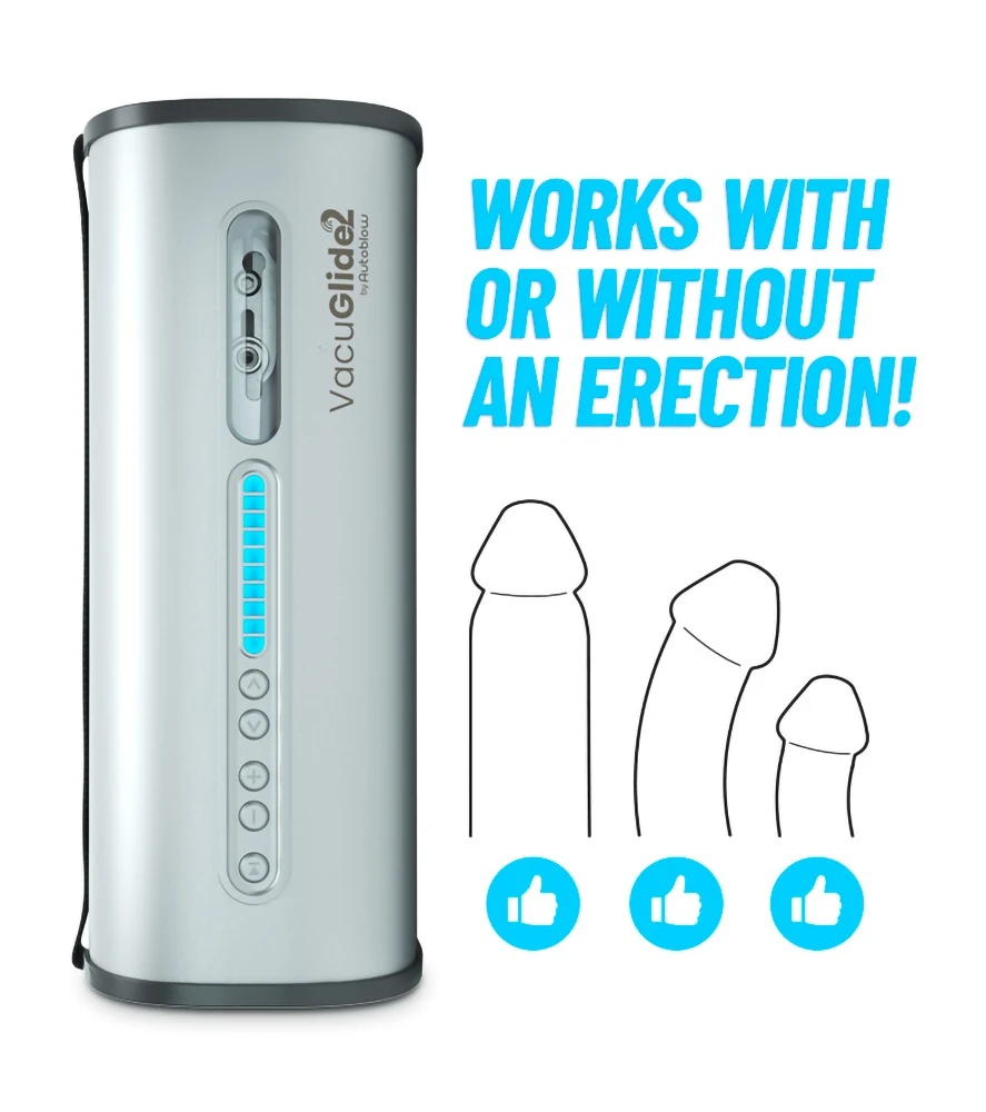 VacuGlide 2 vollautomatischer Hand- und Blowjob-Masturbator mit App-Steuerung, synchronisierten Videos, starker Saugkraft und variabler Intensität für realistische Penismassage auf Knopfdruck