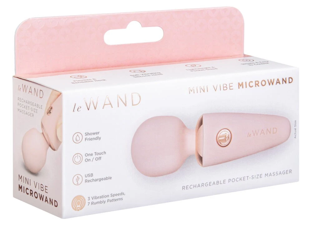 le Wand Mini Microwand, Mini Vibe Microwand von le Wand kompakter Massagestab mit kraftvoller Vibration flüsterleise Bedienung 7 Modi 3 Intensitäten Soft Touch für zuhause und unterwegs