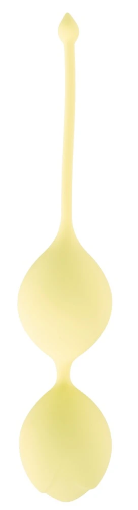 Cuties Love Balls Yellow, Liebeskugel-Duo mit schwingenden Innengewichten 84 g für intensives Beckenbodentraining diskret und komfortabel Cuties