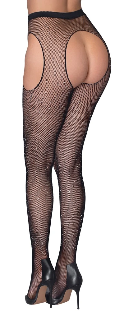 Cottelli Glamouröse Netz-Strumpfhose: Glitzernder Auftritt mit verführerischen Cut-outs