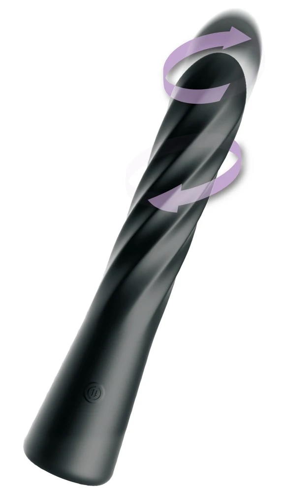 AFE Twist Ecstacy Black, Twist Ecstasy Analvibrator Spiral Rotierend Stoßfunktion 10 Vibrationsmodi Silikon Analtoy Massager für Erwachsene