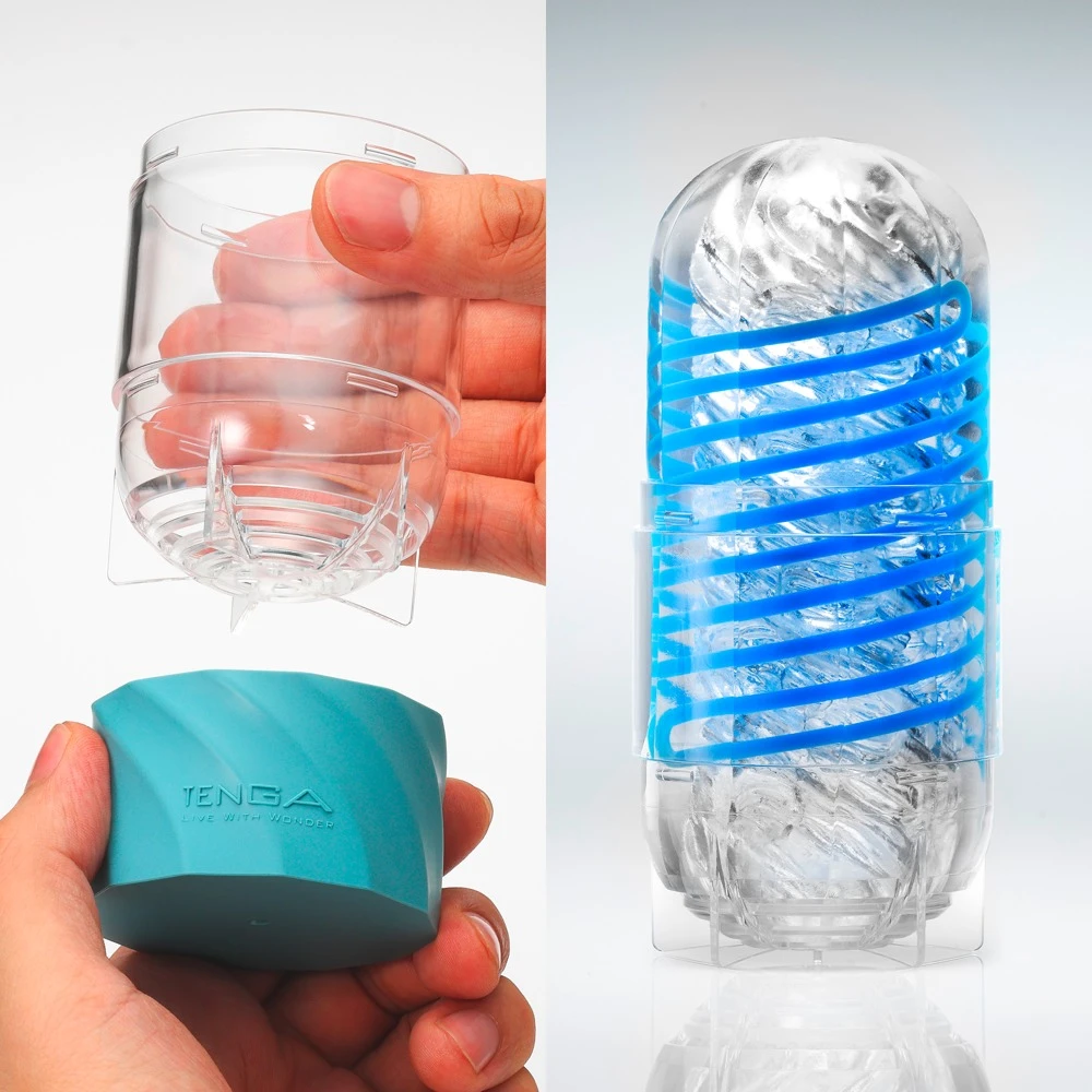 Tenga Spinner Deluxe 01 Drops, Dreh dich zum Höhepunkt – Wiederverwendbarer Masturbator mit Spiral-Effekt und intensiver Reizstruktur