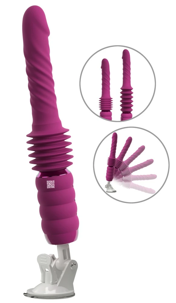 Thrusting&Rotating Fucking Mac, You2Toys Stoßvibrator mit rotierender Vibro-Eichel, intensiven Wirbelwellen, kraftvollen Vibrationen und verstellbarem Saugfuß für erotische Lust