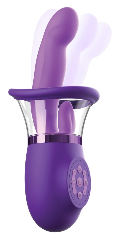 FFH Pleasure Pro Plus Purple, Intensiv stimuliert von innen und außen: 5 Motoren, saugende Lustschale und vibrierende Leck-Zunge für dein nächstes Lustlevel