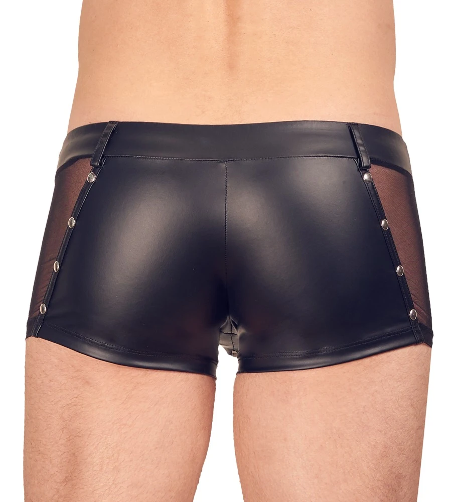 Betonende Pants von Svenjoyment im trendigen Mattlook, jeweils seitlich mit transparentem Netz-Einsatz und Nieten-Verzierung.