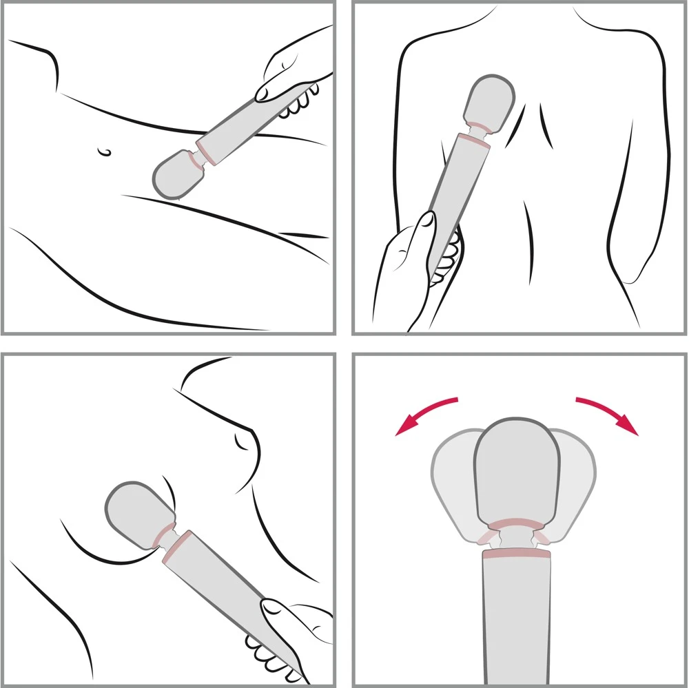 Le Wand Massagestab inkl. Strukturaufsatz 20 Vibrationsmodi in 10 Intensitäten