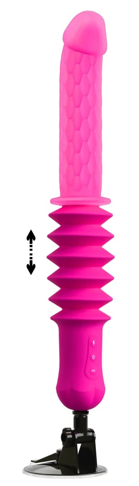 RC Warming Fucking Machine Pin, Stoßvibrator mit Wärmefunktion, Fernbedienung & Saugfuß – kraftvolle 5 cm Stoßlänge, intensive Vibes im Riffel-Design