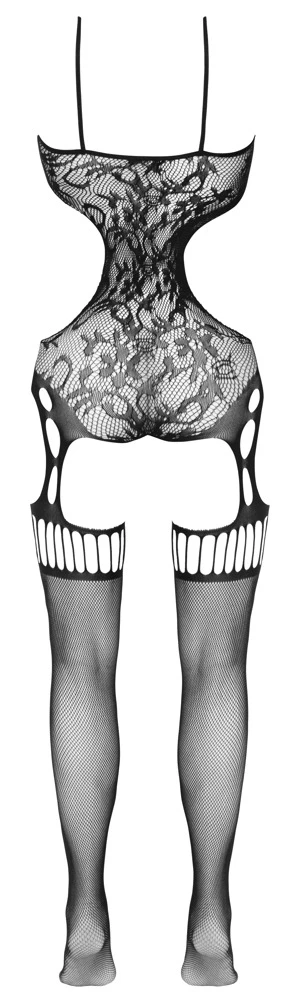Catsuit ouvert von Cottelli FANTASY aus weichen Netzmaschen in Straps-Optik.