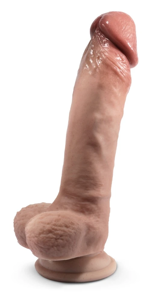SilexD Premium Model 1 Flesh, Natur pur mit realistischem Kick - biegbarer 9 Zoll SilexD-Dildo mit Saugfuß, fühlbar echt dank Silexpan-Kern und Temperatur-Effekt