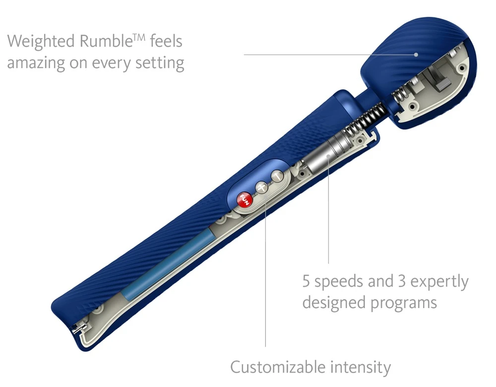 FUN FACTORY Massagestab VIM Wand Massager Made in Germany aufladbares Massagegerät mit 3 verschiedenen Massageprogrammen und Massagekopf