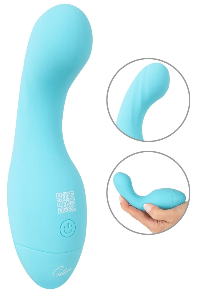 Cuties Mini Vibrator Blue, Mini Vibrator G-Punkt kompakter Silikon Vibrator mit 10 Vibrationsmodi für intensive Tiefenstimulation und leisen Genuss Cuties