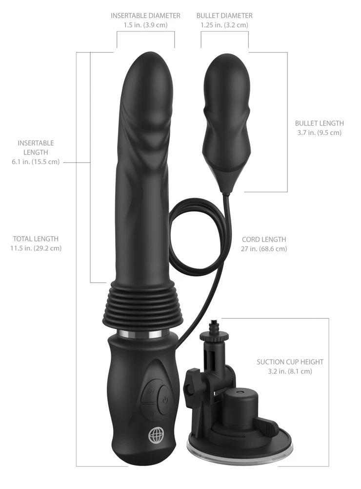 FFS Ultimate Silicone Thrus.BL, Erlebe maximale Power und vielseitige Funktionen mit dem Stoßvibrator Ultimate Silicone Thruster – für doppelte Stimulation und freihändigen Spaß