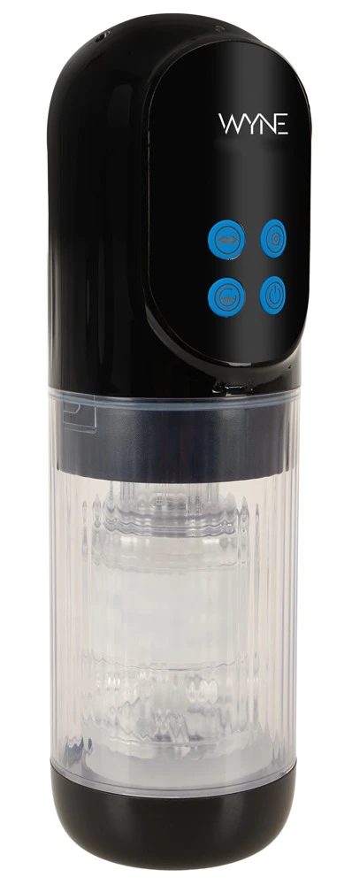 WYNE Masturbator 12, Masturbator mit 4 Funktionen, 3 Power-Motoren, Vibration, Saugen, Rotation & Stroking – sexy, wasserdicht & vielseitig – WYNE