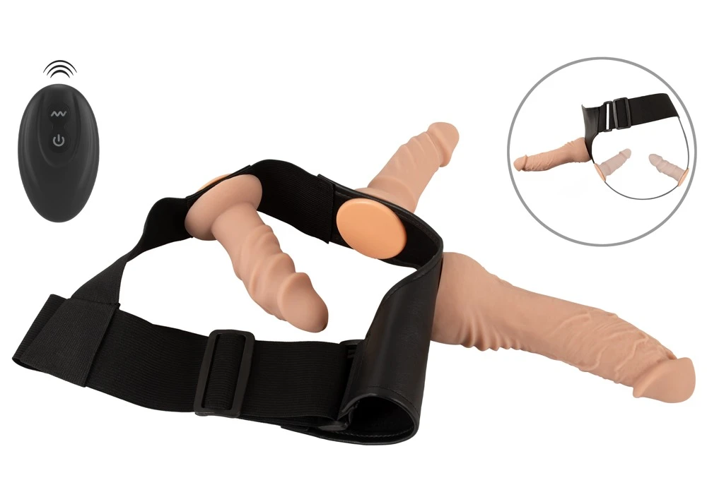 Your Strap-On Set Nature Vibes, Intensive Lustspiele mit vielseitigem 4-teiligen Strap-on-Set samt RC-Vibrator und naturgetreuen Dildos für beide Seiten