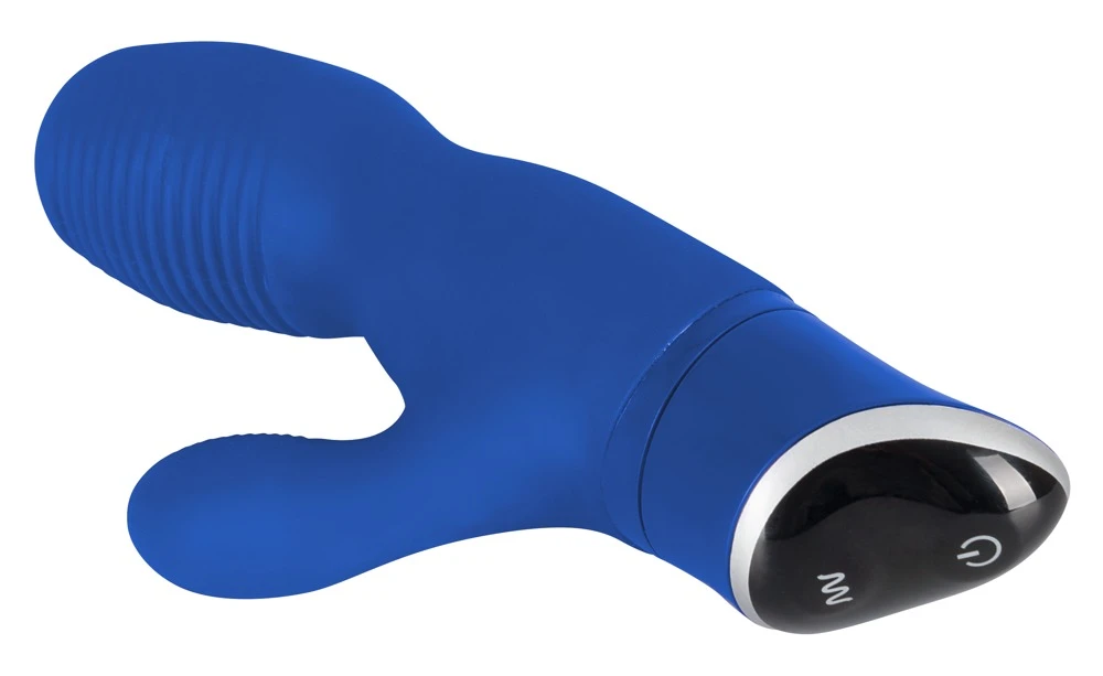 Pepperparties Brother Louie, Rabbitvibrator mit zwei Motoren und prallen geriffelten Stimulationsköpfchen für gleichzeitige innere und äußere Stimulation, Soft-Touch-Silikon und sieben Vibrationsmodi inklusive Aufbewahrungsbeutel