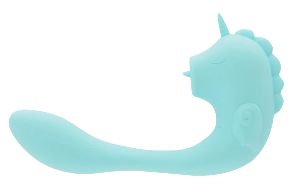 Unihorn C-Horse Ocean Peak, Unihorn C-Horse Ocean Peak Dual-Vibrator im Einhorn-Seepferdchen-Design mit flexiblem Silikon, flüsterleisem Doppelmotor und 10 Vibrationsmodi für intensive Innen- und Außenstimulation