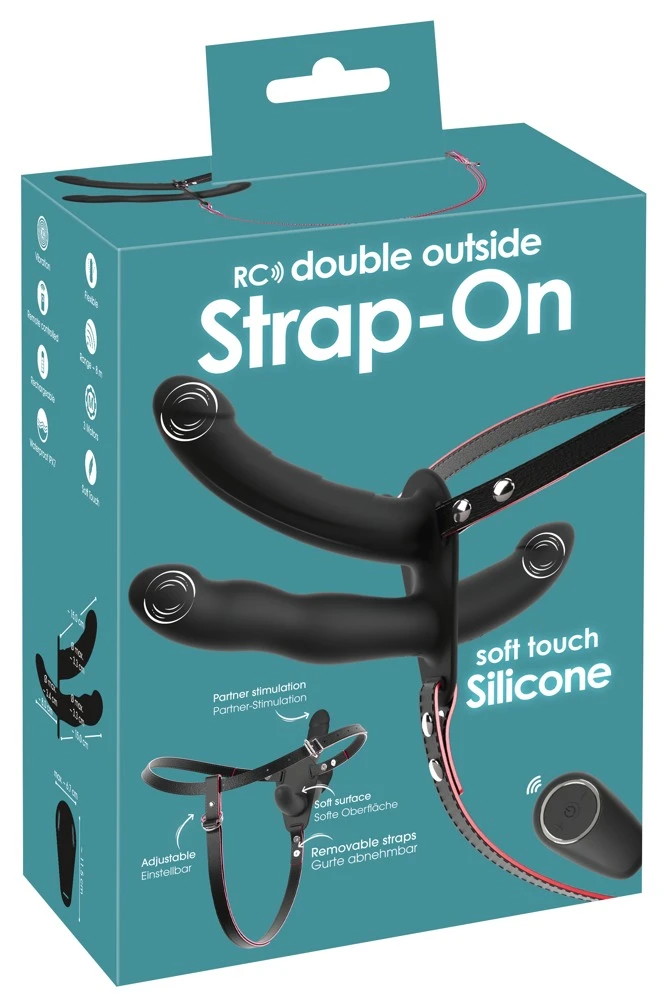 RC Double Outside Strap-On, You2Toys RC Double Outside Strap-on-String mit 3 Vibratoren und Fernbedienung – Aufreizender Doppelspaß mit intensiven Vibrationen für beide