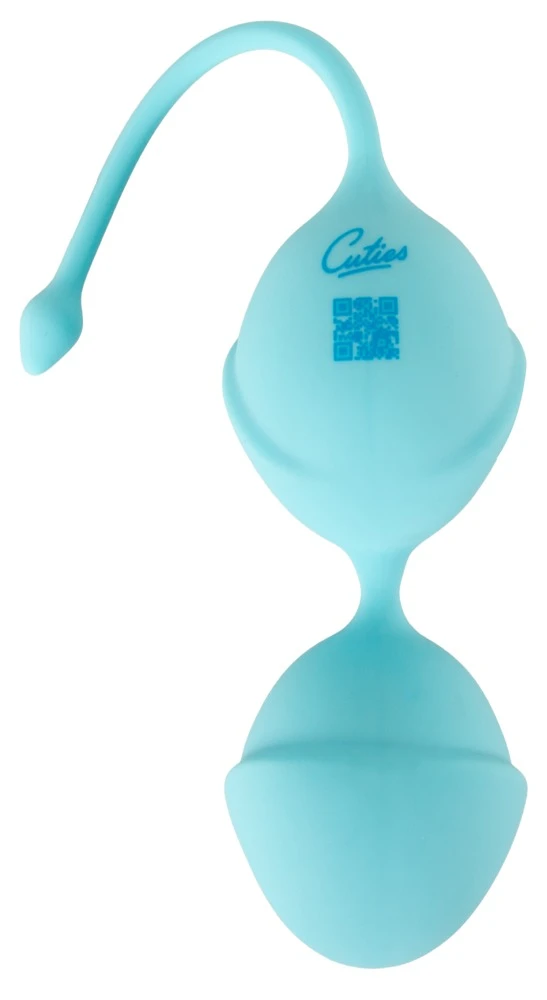 Cuties Love Balls Blue, Double Love Ball Liebeskugel-Duo für effektives Beckenboden-Training mit schwingenden Innenkugeln 91 g himmelblau Cuties